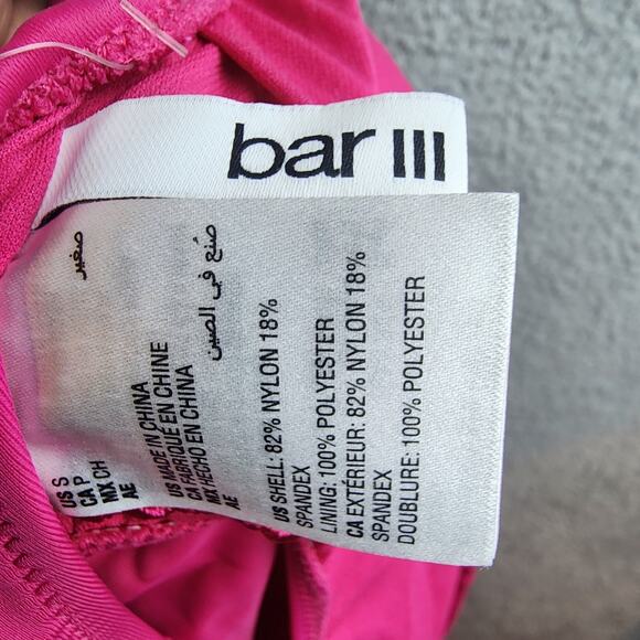 Bar III Swimsuit Ruby Pink Solids One Piece Halter Cowlneck Monokini Size S - Picture 8 of 8